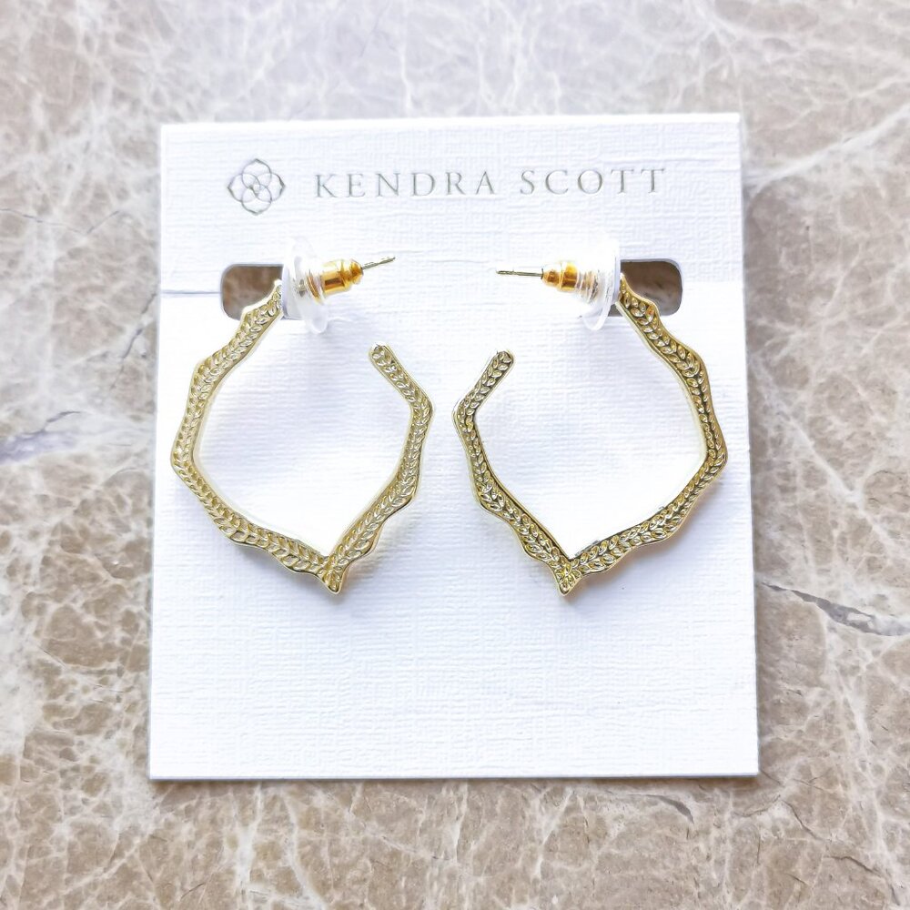 NEW Kendra Scott Gold Miku Hoop Earrings